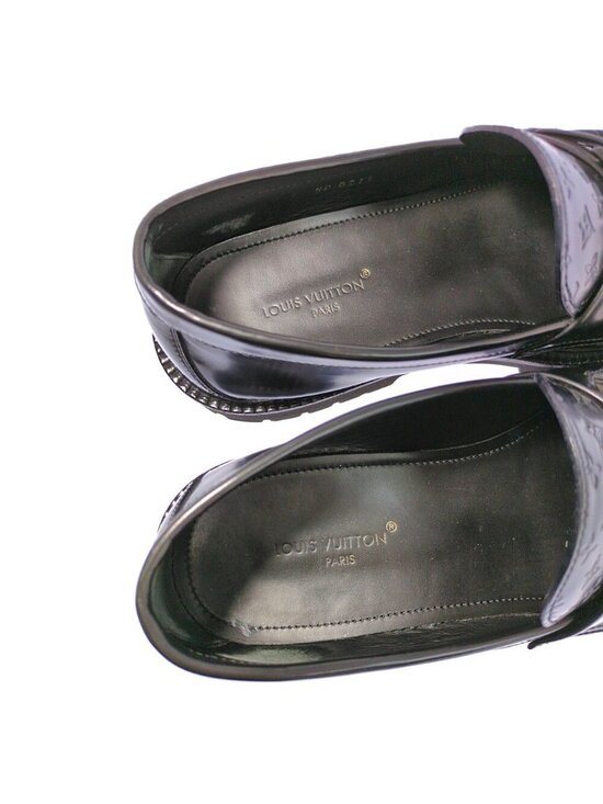 Louis Vuitton Monogram Measure Line Loafers Shoes 7 Black main image 8